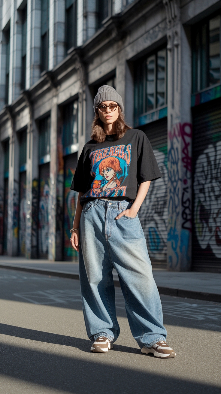 2000s Fashion Outfits Baggy Jeans: Nostalgic Trends Return outfit idea