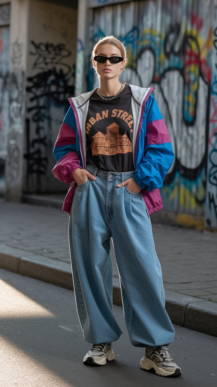 90s Fashion Baggy Jeans: A Timeless Trend Revived outfit idea