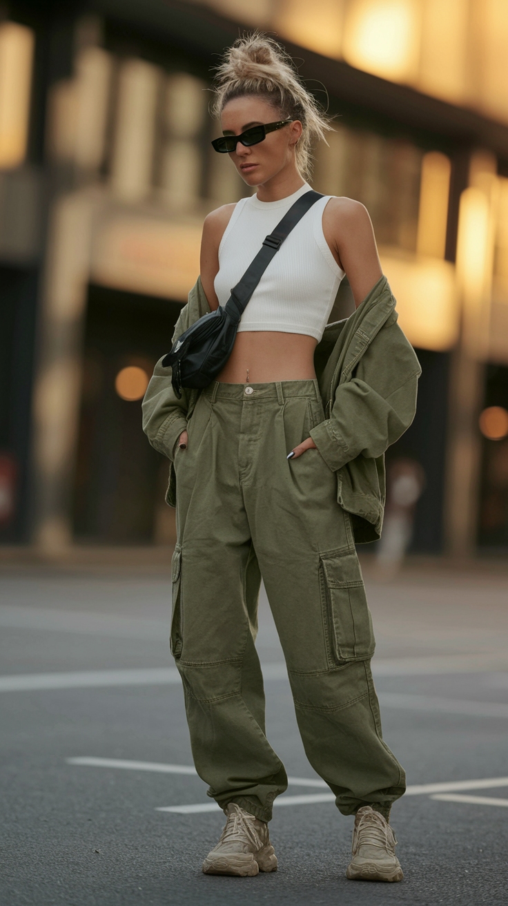 Baggy Cargo Pants Outfit Woman: Casual and Comfy Style outfit idea