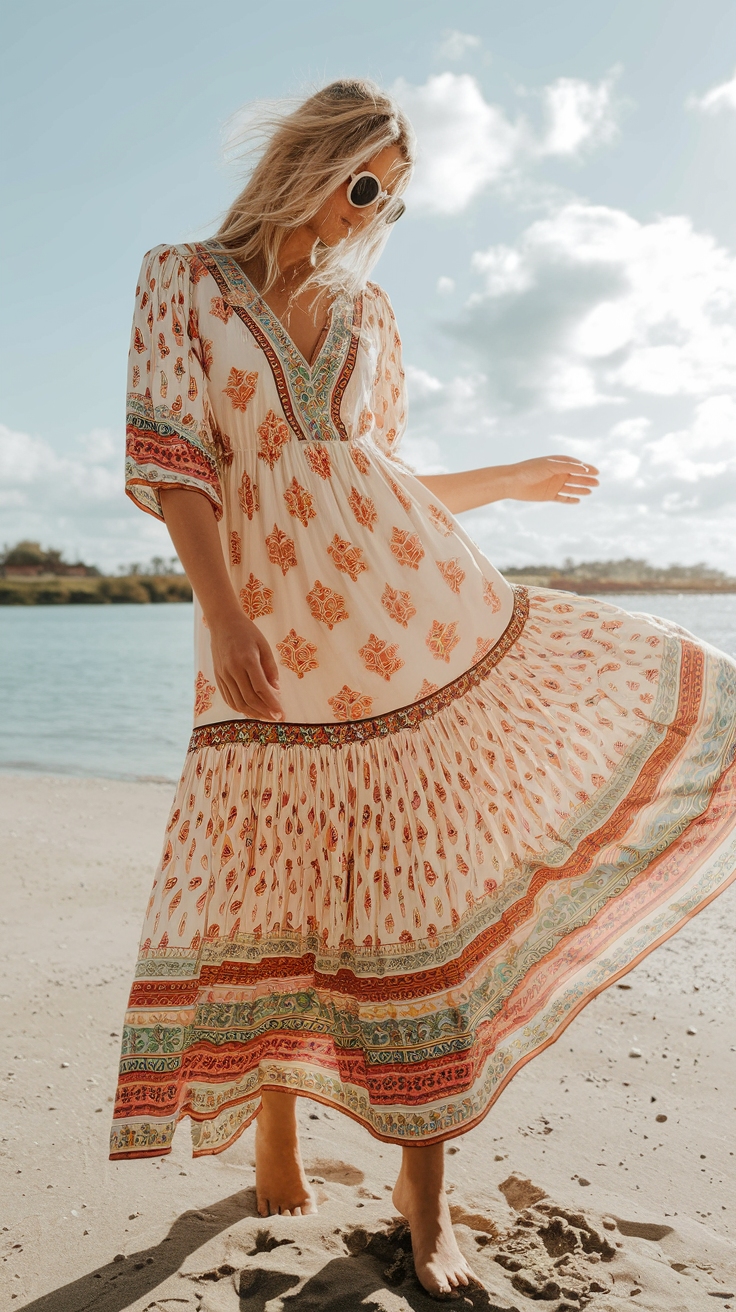 Casual Boho Maxi Dress Styles for Everyday Wear outfit idea