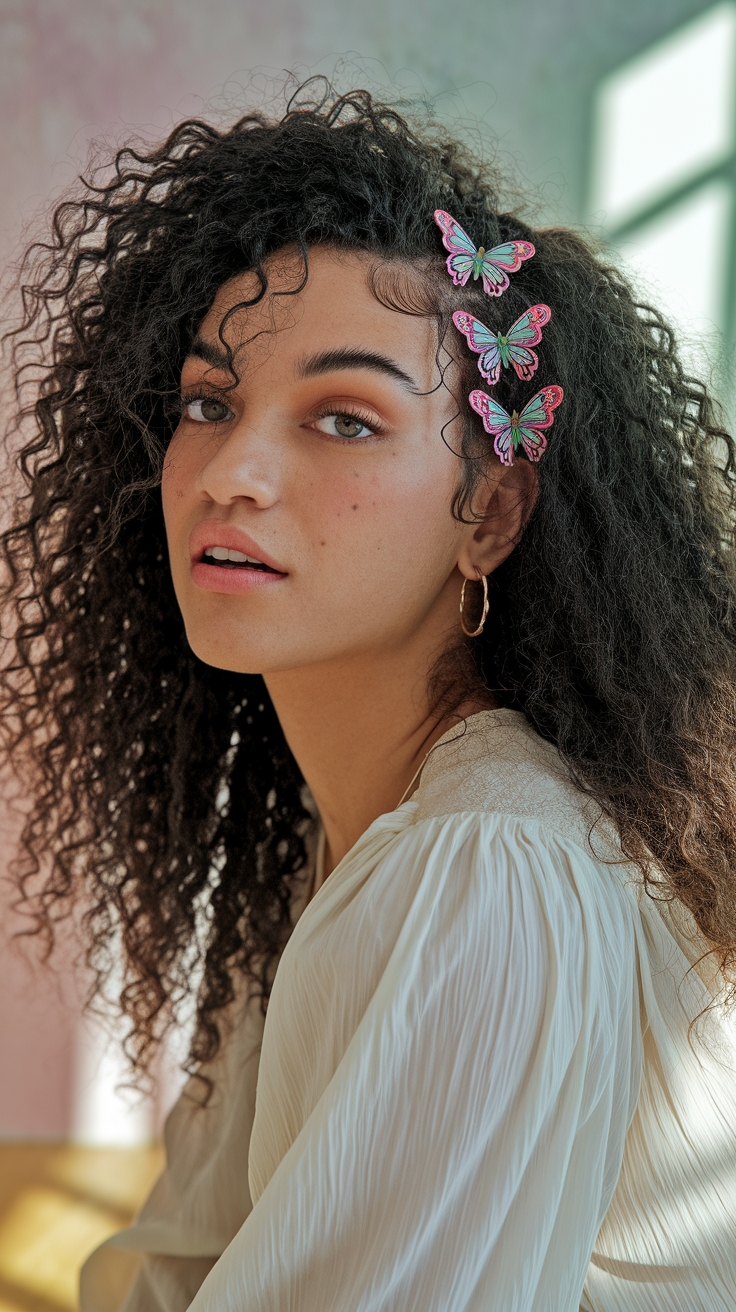 Trendy Butterfly Clips Curly Hair Styles for 2023 outfit idea