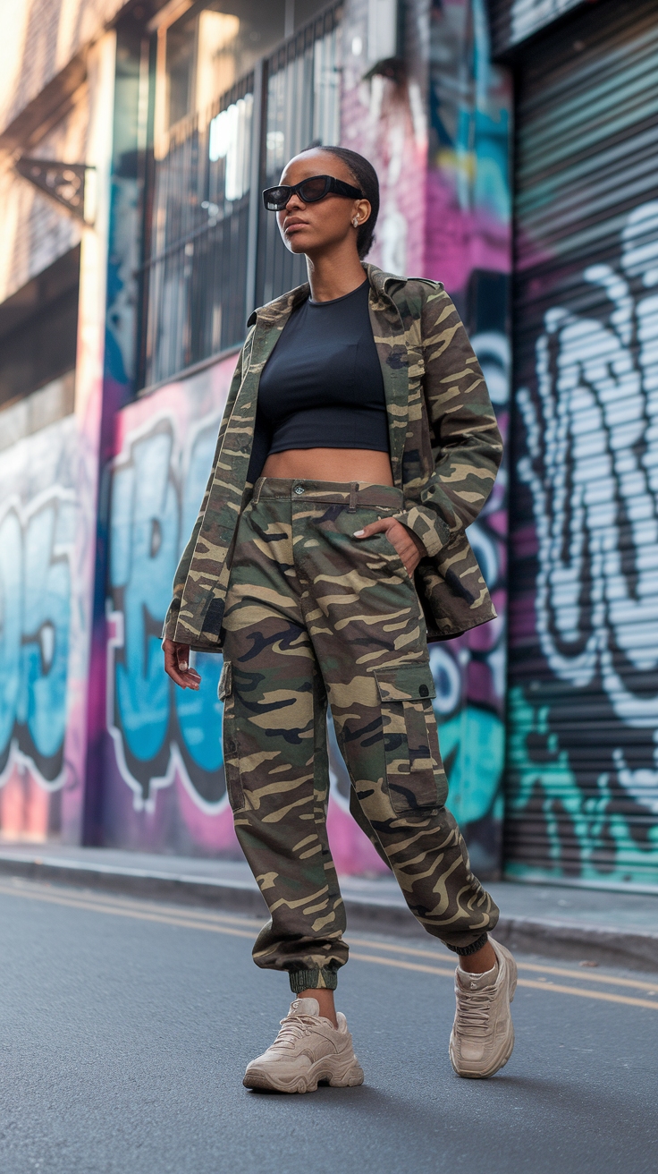 Camo Cargo Pants Outfit Black Women Will Love outfit idea