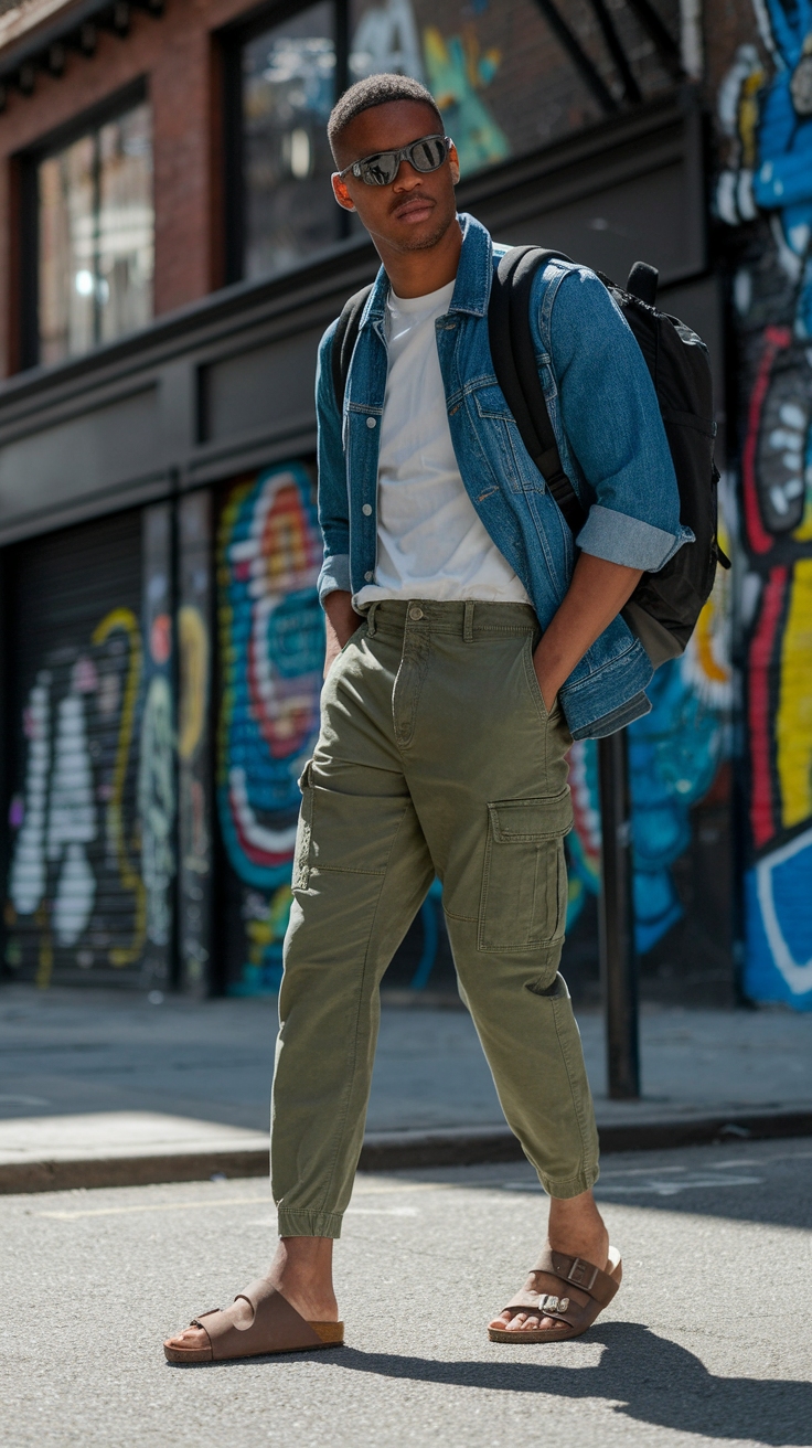 How to Style Cargo Pants with Sandals Effectively outfit idea