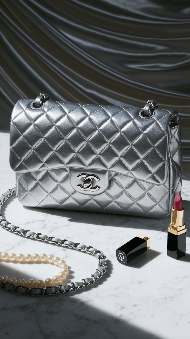 Exploring the Chic Options of Chanel Metallic Silver Bag outfit idea