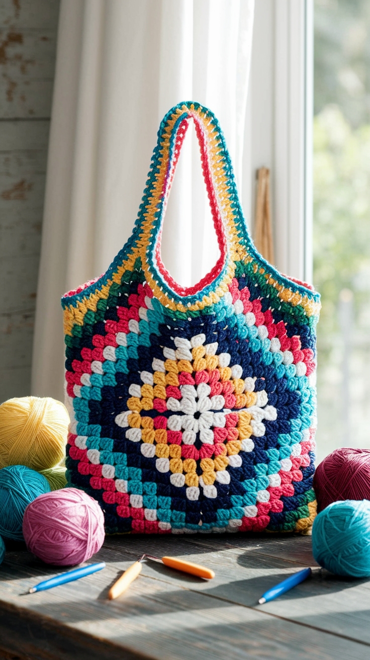 Charming Crochet Bag Granny Square Ideas for Beginners outfit idea