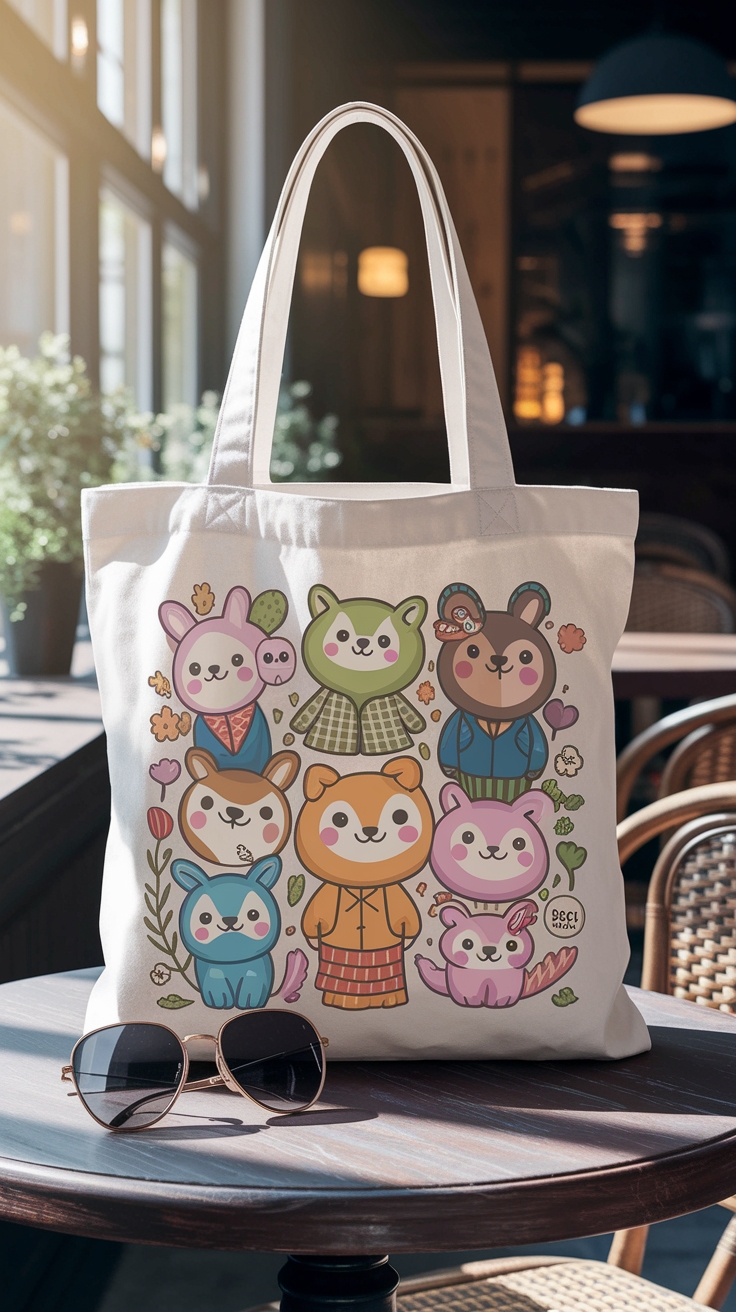 Unique Cute Tote Bag Design for Fashionistas outfit idea