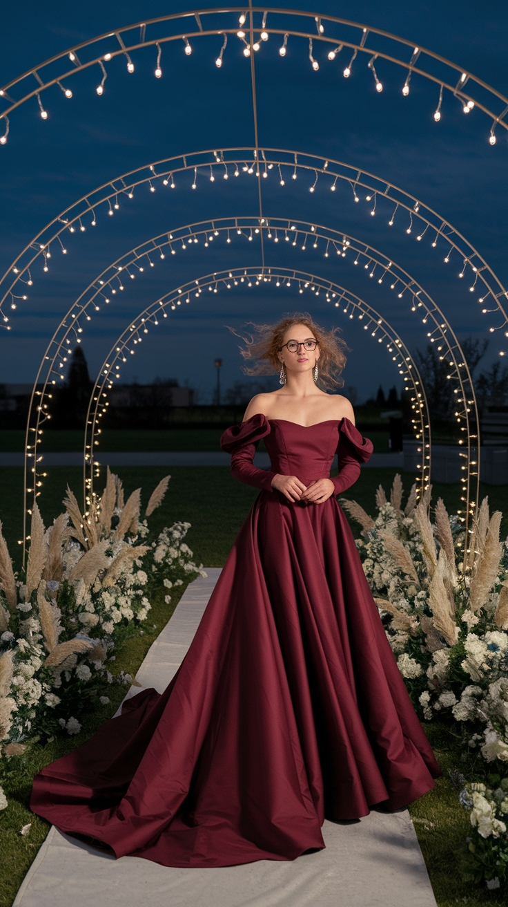 Flowy Fashion: Dark Red Long Dress Picks outfit idea