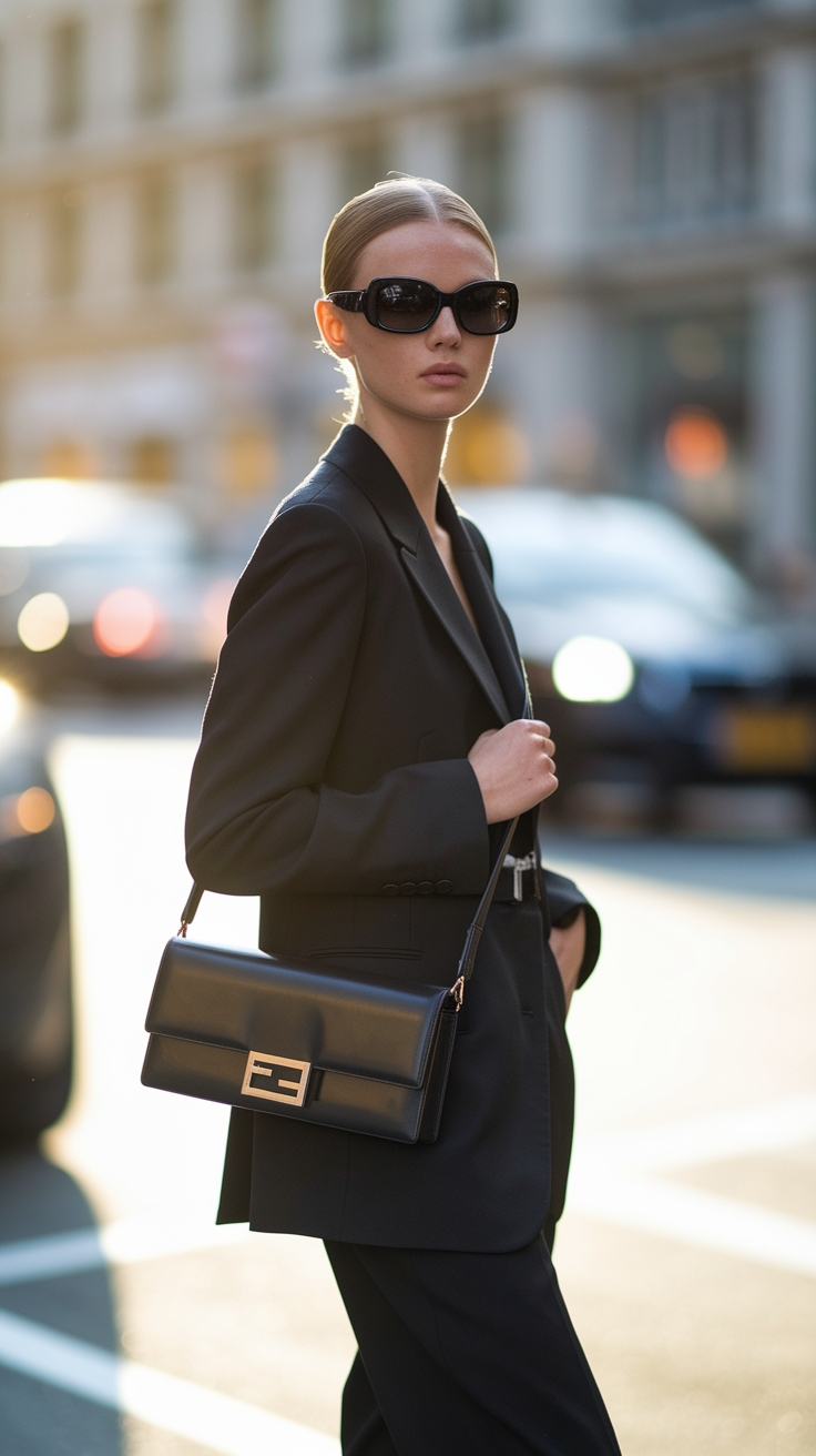 Chic Fendi Baguette Black for a Sophisticated Touch outfit idea