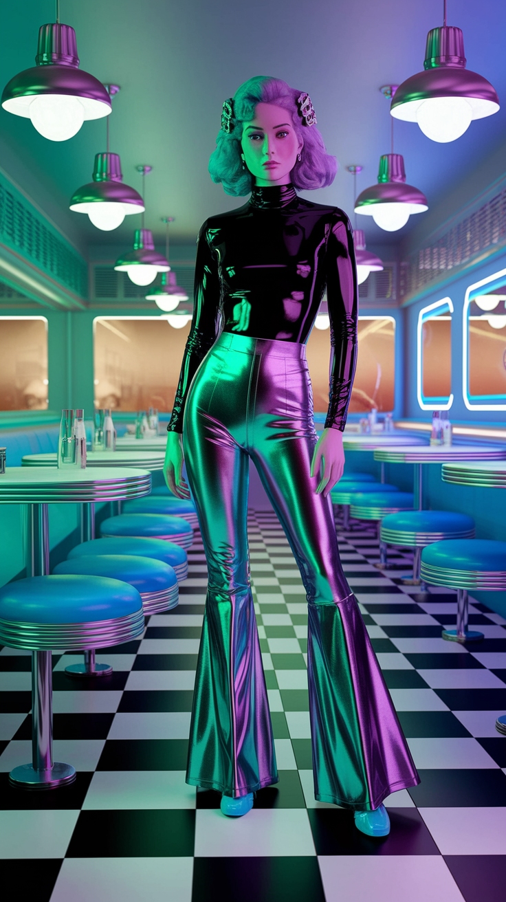 Nostalgia Meets Tomorrow: Futuristic Retro Fashion outfit idea
