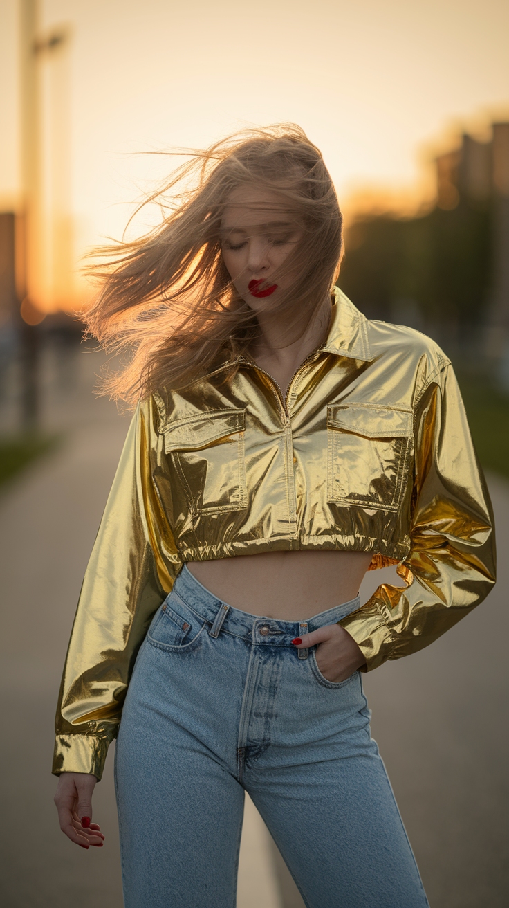Gold Jacket Outfit Metallic: Effortless Glam for Any Event outfit idea