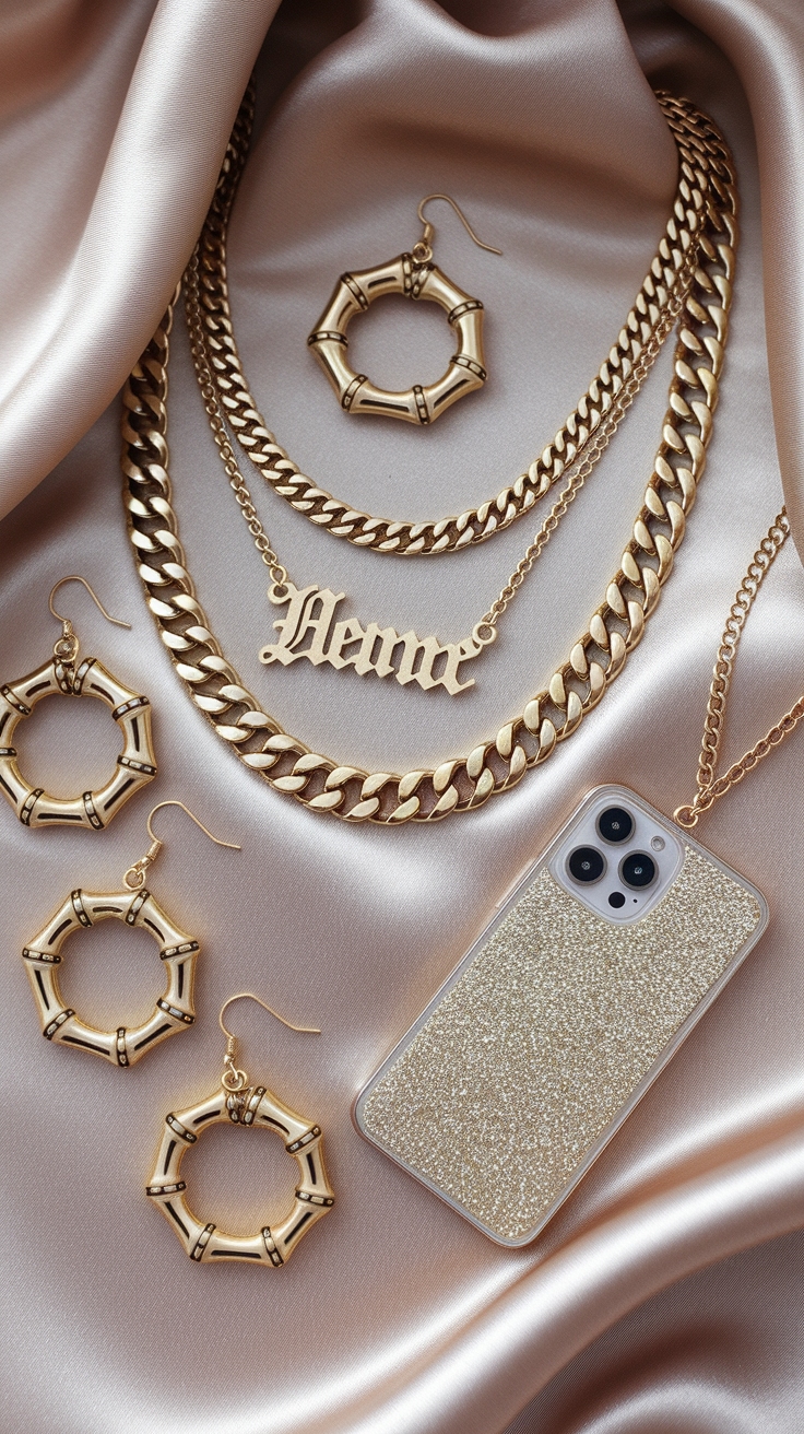 Gold Jewelry Aesthetic Y2K: Retro Chic Reimagined outfit idea