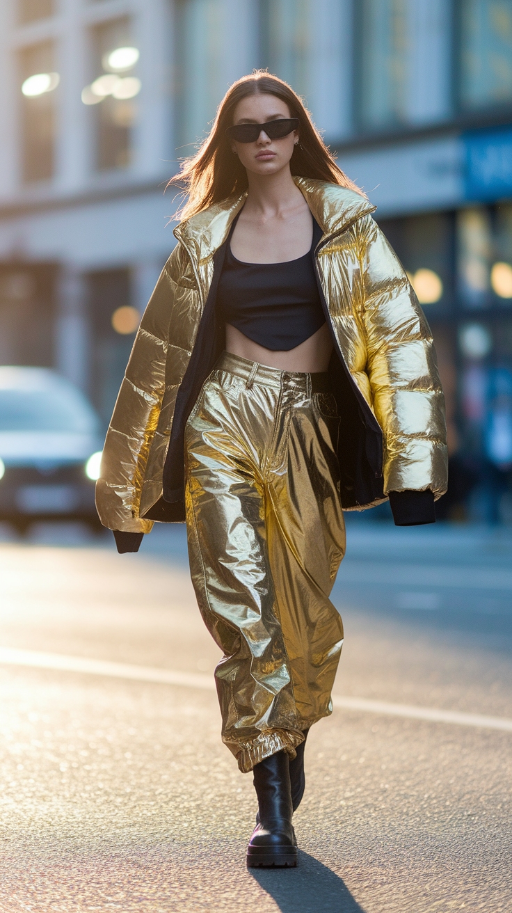 Gold Metallic Pants Outfit: Elevate Your Wardrobe Choices outfit idea