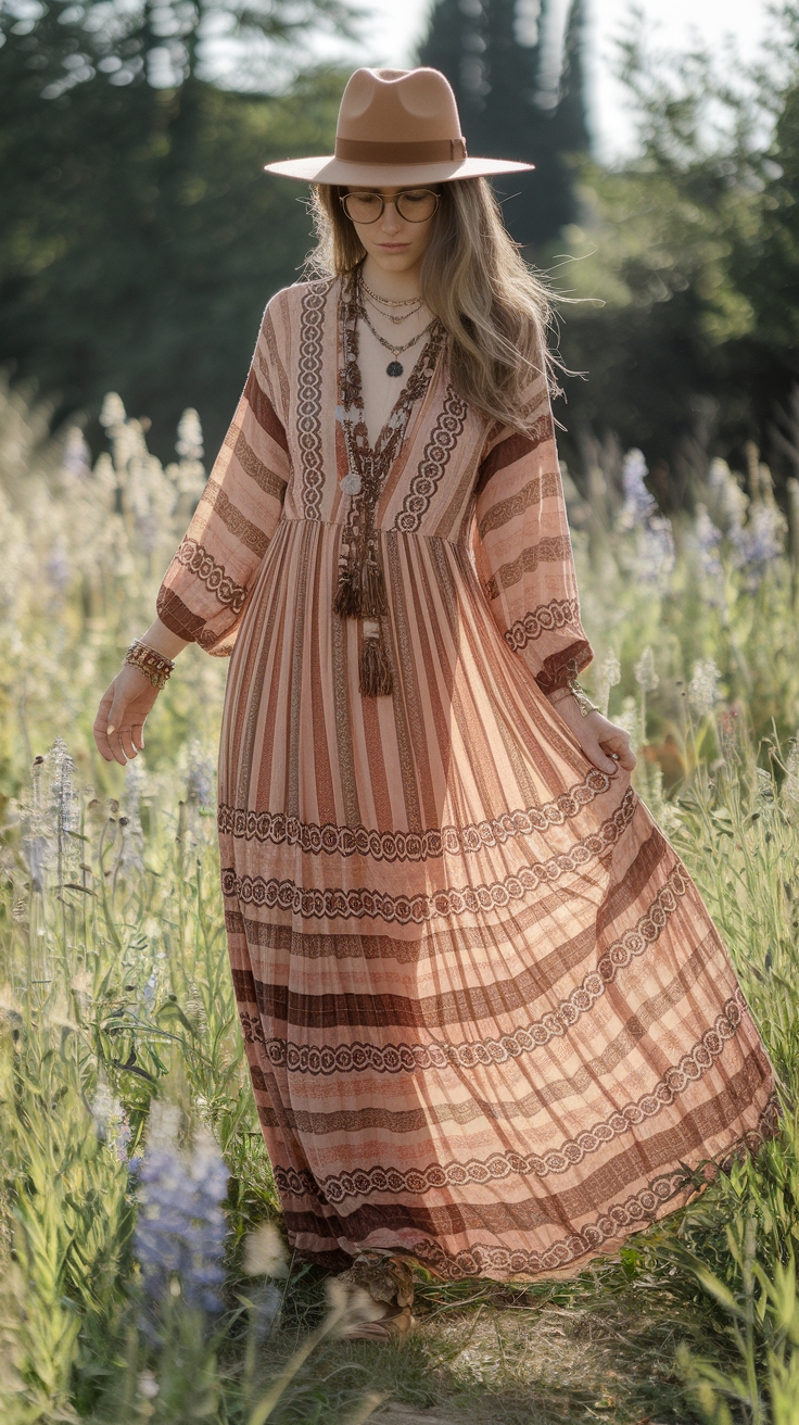 Effortless Maxi Dress Boho Chic for Warm Days outfit idea