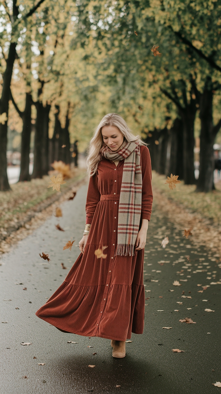 Versatile Maxi Dresses for Fall Fashion Inspiration outfit idea