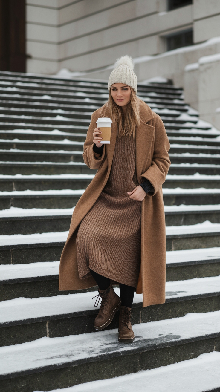 Cozy and Chic Maxi Dresses Winter Outfit Inspirations outfit idea