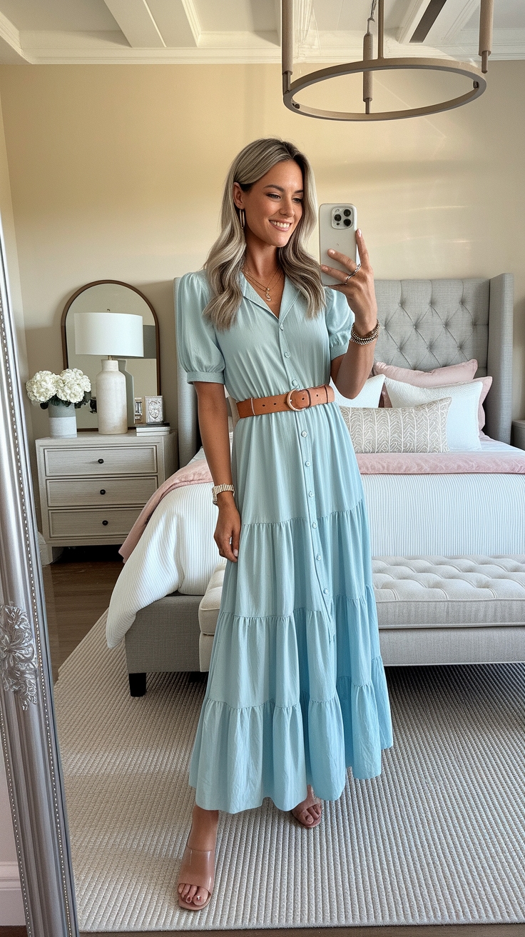 Maxi Dresses with Short Sleeves: Perfect for Summer Events outfit idea
