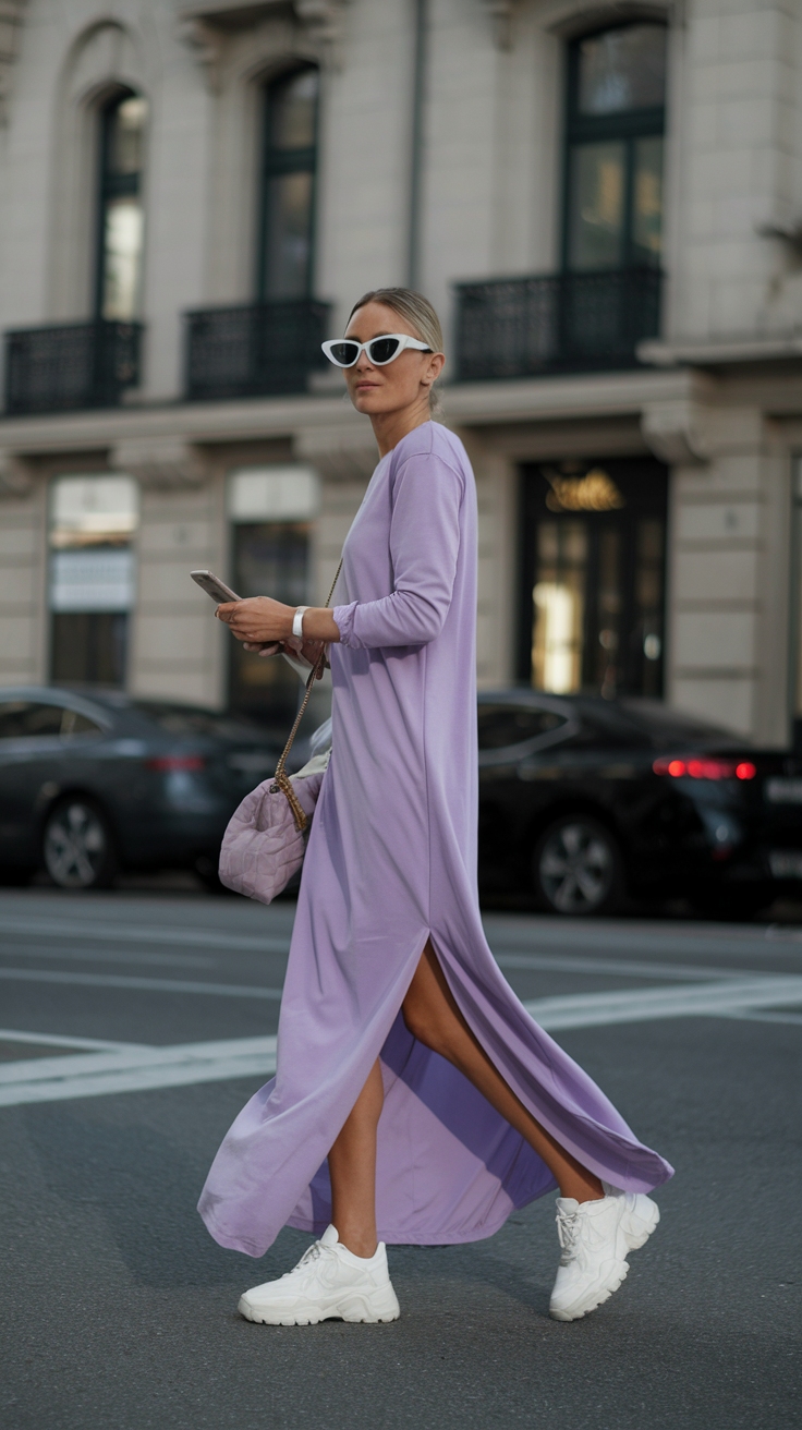 Maxi Dresses with Sneakers: Chic and Casual Vibes outfit idea