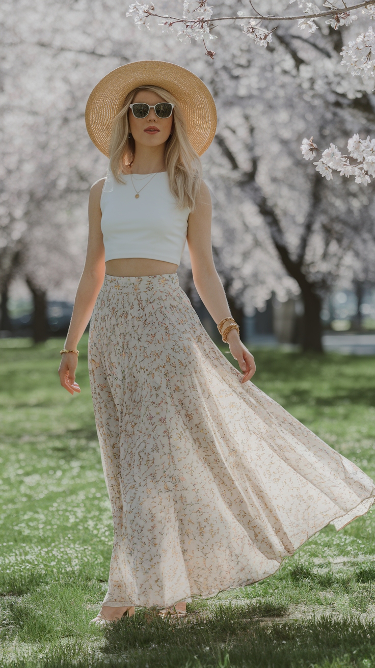 Versatile Maxi Skirt Outfit for Spring Adventures outfit idea