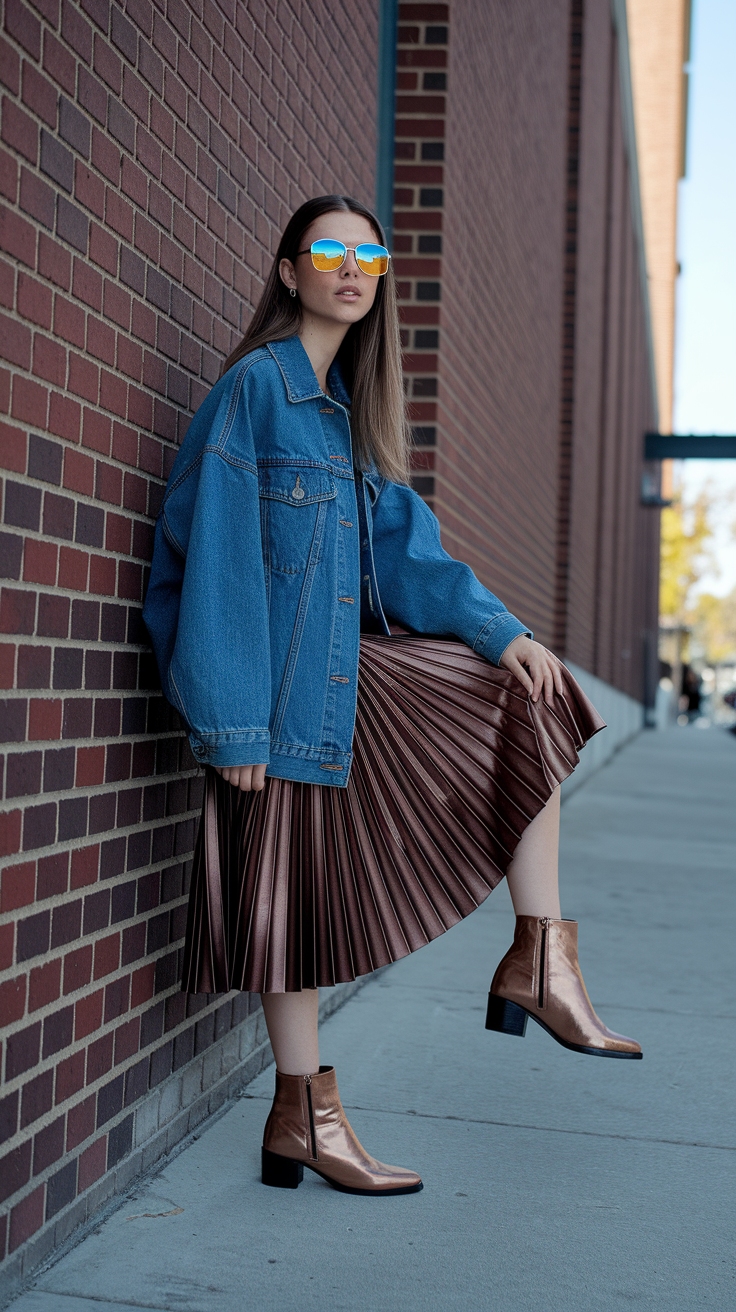 Crafting the Perfect Metallic Ankle Boots Outfit outfit idea