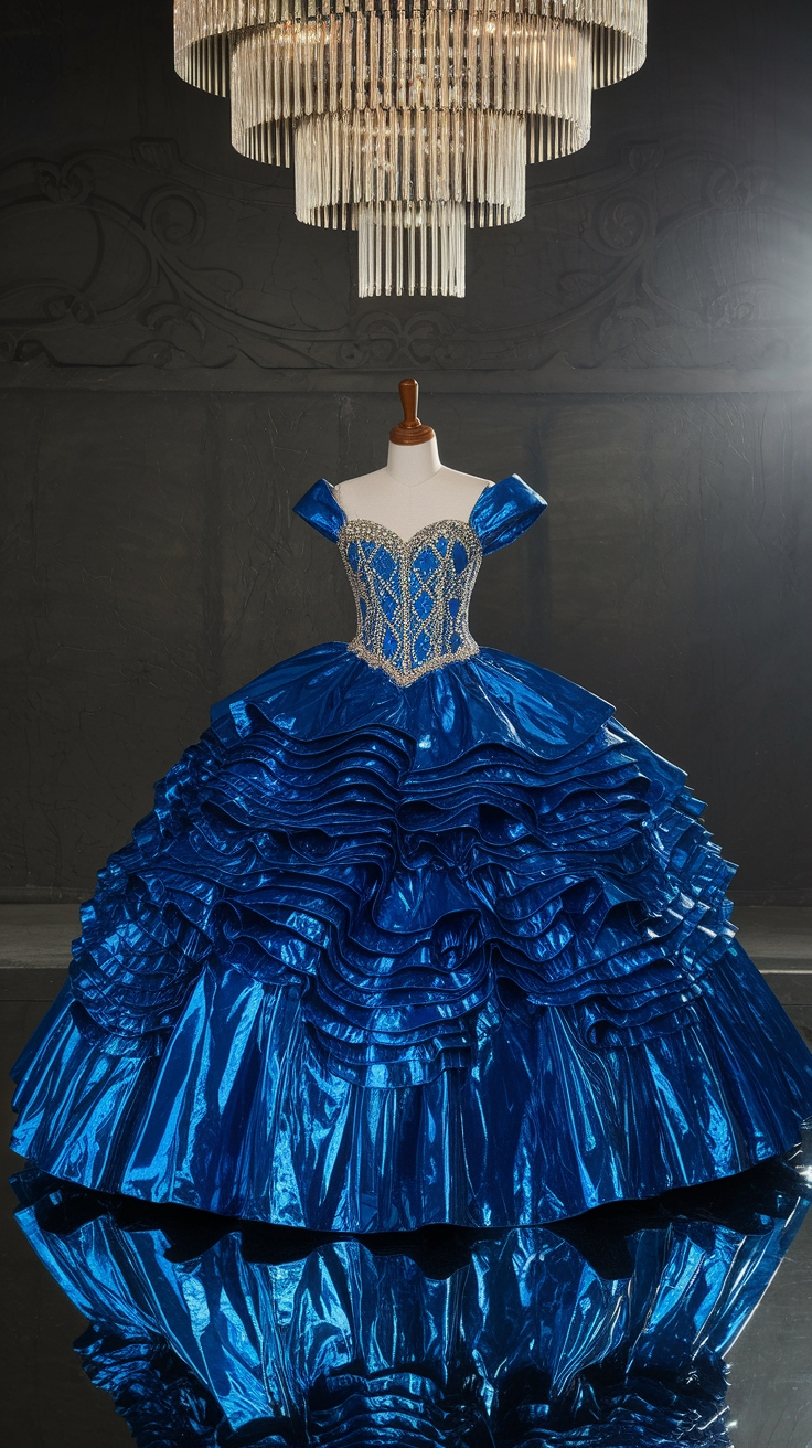 Dazzle in a Metallic Blue Quince Dress for Special Occasions outfit idea