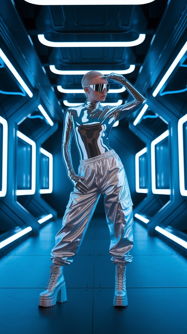 Metallic Chrome Outfit: Shimmering Trends to Try outfit idea