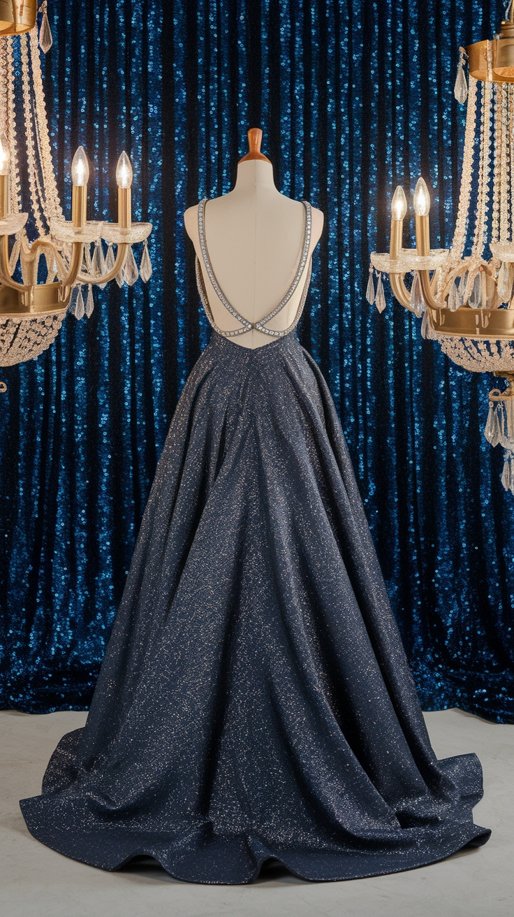 Elegant Metallic Evening Gown Choices for Special Nights outfit idea