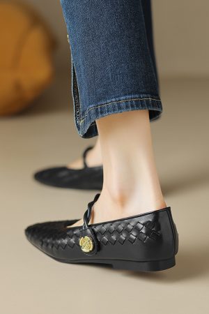 1 cm Italian-Style Soft Sole Leather Flats - Comfortable Fully Padded Interior for All-Day Wear