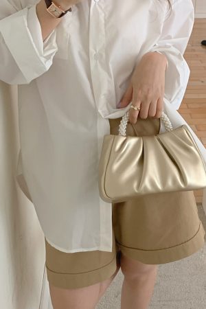 2023 Pearl Color Pleated Cloud Women's Handbag - Versatile Wrist & Shoulder Crossbody Bag for Chic Style