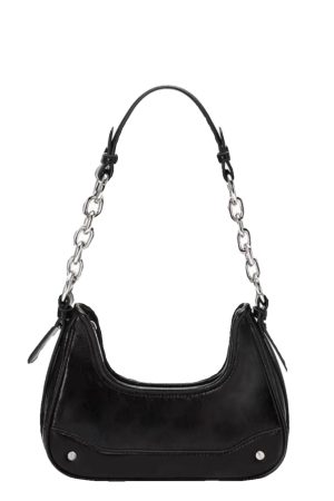 2023 Silver Underarm Bag for Women, Handheld Chain Baguette, Versatile High-End Shoulder Crossbody Bag