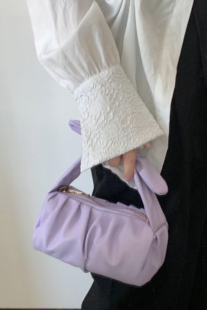 2023 Spring/Summer Small Rabbit Ears Handheld Ruffled Cloud Bag, Versatile Crossbody Chain Bag, Trendy Niche Design