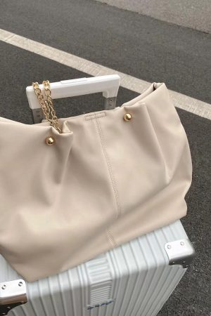 2023 Women's Soft Leather Large Capacity Tote Bag - High-End Niche Design, Perfect for College Students, Handheld & Shoulder Style