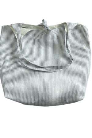 2024 INS-Style Striped Canvas Tote Bag for Women - Large Capacity Underarm Shoulder Bag, Trendy and Chic
