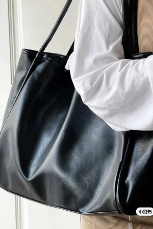 2024 Korean Style Women's Textured Tote Bag - Large Capacity Shoulder Bag for Spring Summer Fashion