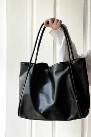 2024 Korean Style Women's Textured Tote Bag - Large Capacity Shoulder Bag for Spring Summer Fashion