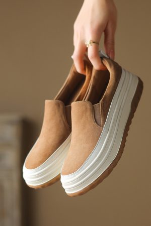 2024 New Italian-Style Thick-Soled Wedge Shoes for Women - 5 cm Soft Sole Genuine Leather Comfort