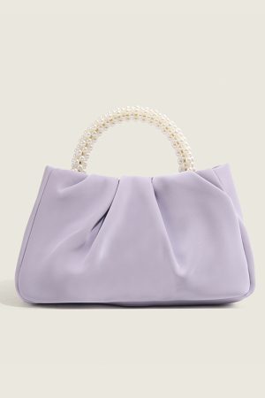 2024 Pearl Handbag - Casual Versatile Shoulder Bag with Matte Texture and Wrinkled Cloud Design, Trendy Crossbody Style