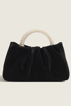 2024 Pearl Handbag - Casual Versatile Shoulder Bag with Matte Texture and Wrinkled Cloud Design, Trendy Crossbody Style