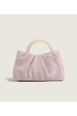 2024 Pearl Handbag - Casual Versatile Shoulder Bag with Matte Texture and Wrinkled Cloud Design, Trendy Crossbody Style