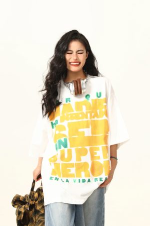 2024 Summer American Vintage Short Sleeve Letter Print T-Shirt for Men and Women - Street Style Couples Top