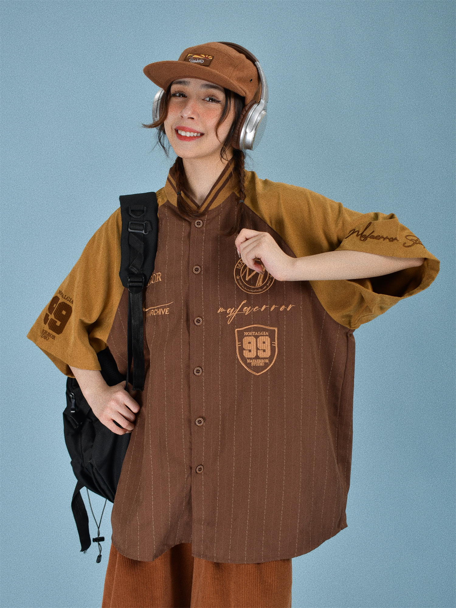 2024 Summer Vintage Knitted Baseball Striped Short Sleeve Cardigan for Men - Trendy Color Block Top