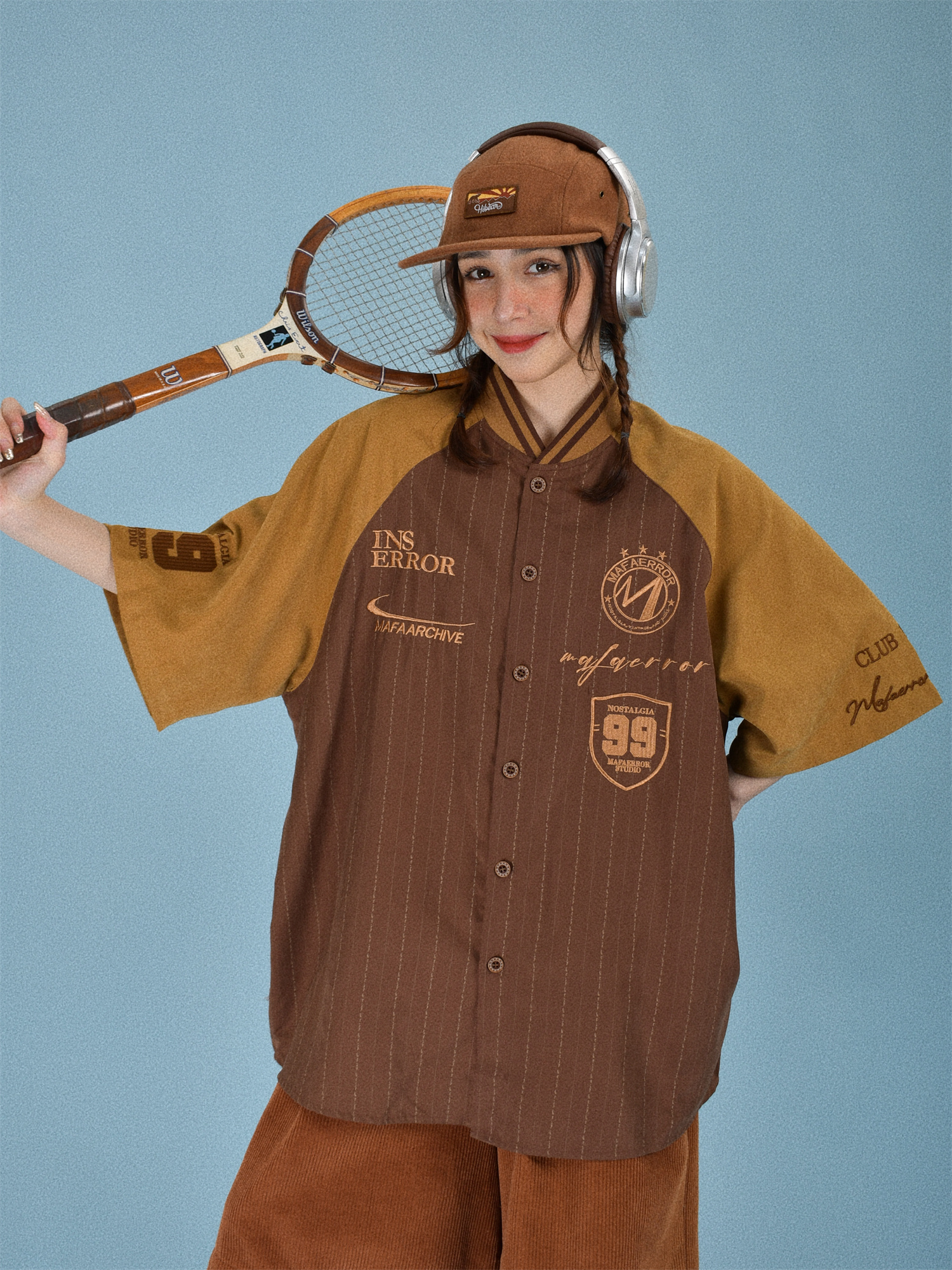 2024 Summer Vintage Knitted Baseball Striped Short Sleeve Cardigan for Men - Trendy Color Block Top