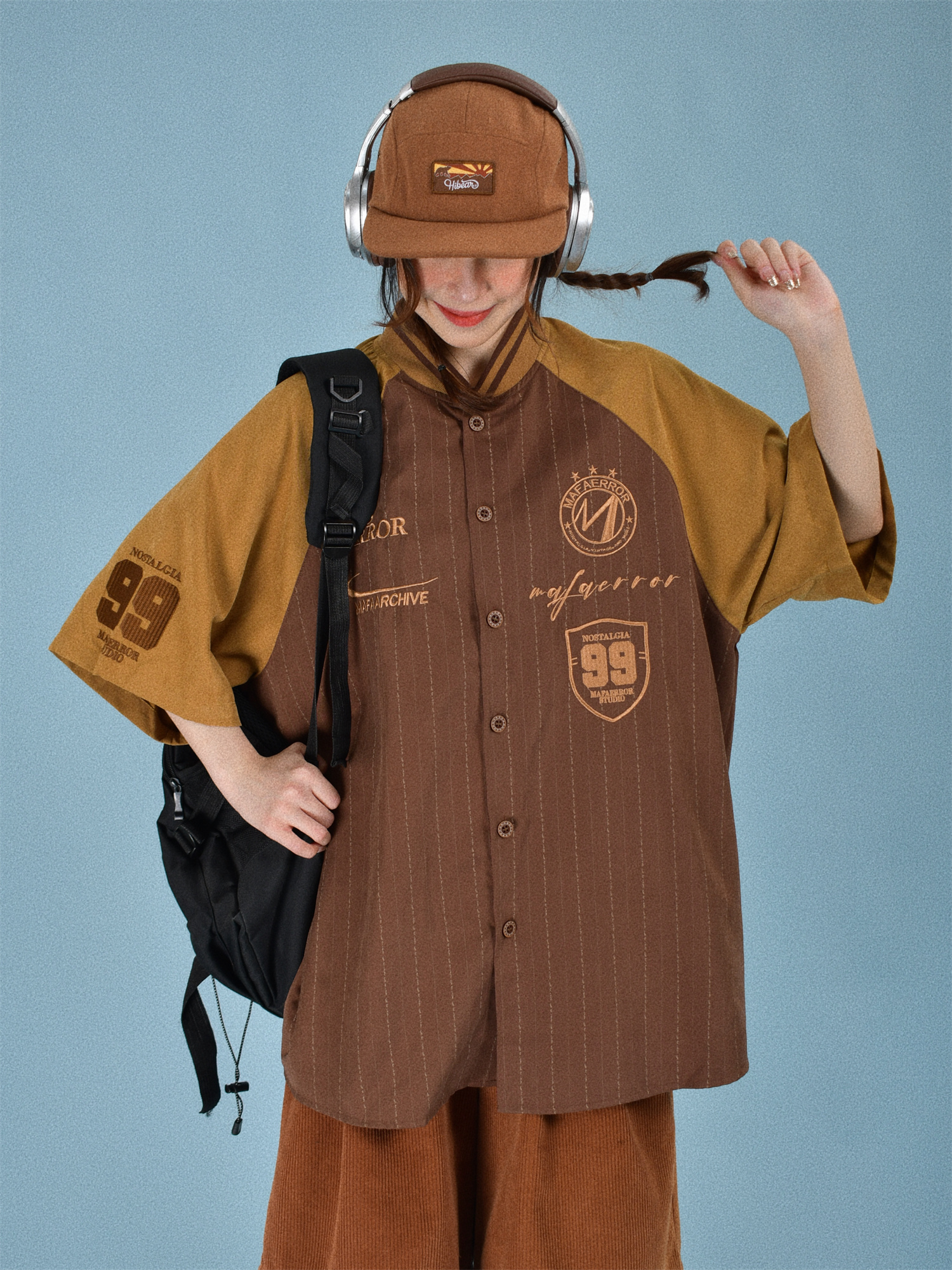 2024 Summer Vintage Knitted Baseball Striped Short Sleeve Cardigan for Men - Trendy Color Block Top