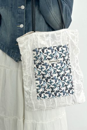 2024 Women’s Large Capacity Butterfly Lace Shoulder Tote Bag - Versatile Niche Handbag for Everyday Style