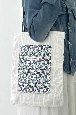 2024 Womenâ€™s Large Capacity Butterfly Lace Shoulder Tote Bag - Versatile Niche Handbag for Everyday Style