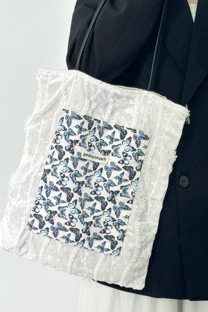 2024 Women’s Large Capacity Butterfly Lace Shoulder Tote Bag - Versatile Niche Handbag for Everyday Style