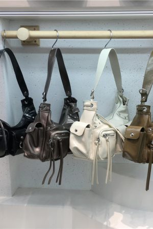 2024 Women's Multi-Pocket Rivet Tote Bag - Hot Girl Underarm Motorcycle Style Shoulder Crossbody Bag