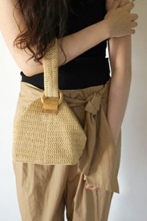 2024 Women's Straw Woven Bag, Handheld & Crossbody, Versatile Simple Design, Trendy Korean Style
