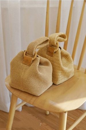 2024 Women's Straw Woven Bag, Handheld & Crossbody, Versatile Simple Design, Trendy Korean Style