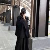 2025 Autumn Women's Oversized Black Suit Jacket, Casual Loose Blazer, Slimming Design for Stylish Fall Looks