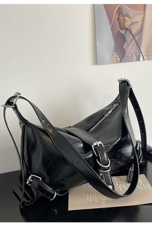 2025 Black Soft Leather Large Capacity Casual Tote Bag for Women - Korean Style Fashion Shoulder and Crossbody Bag